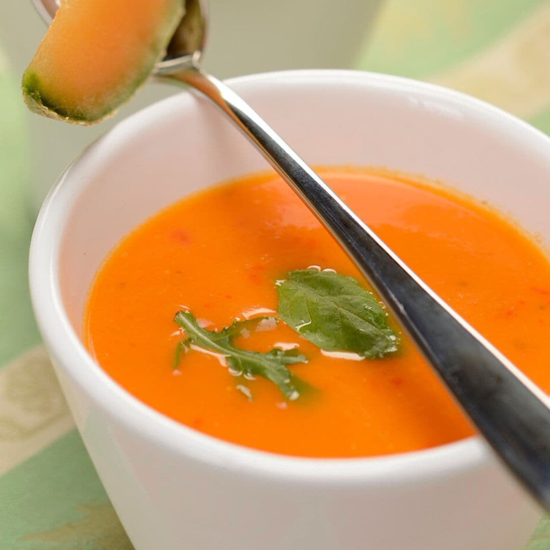 Sopa de melón con zanahoria y tomate