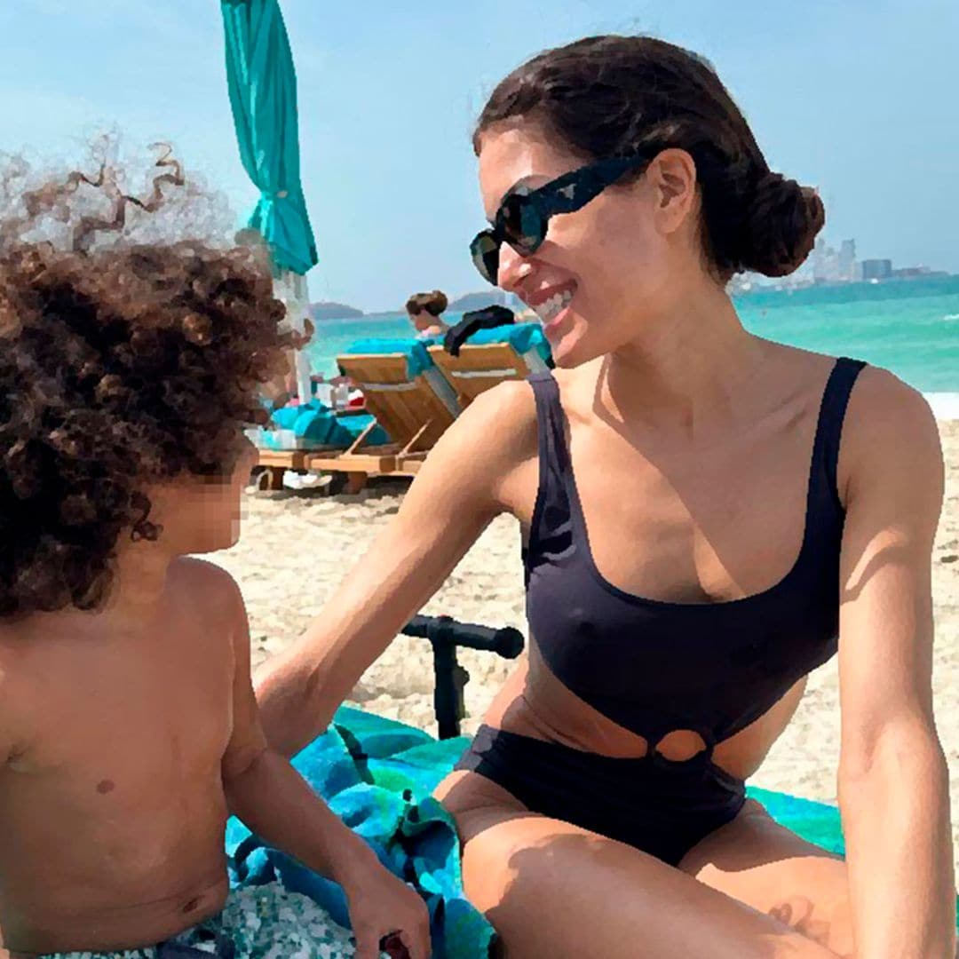 ¡Entre playas paradisíacas y rascacielos! Hiba Abouk disfruta de Dubai junto a sus dos hijos, Amín y Naím