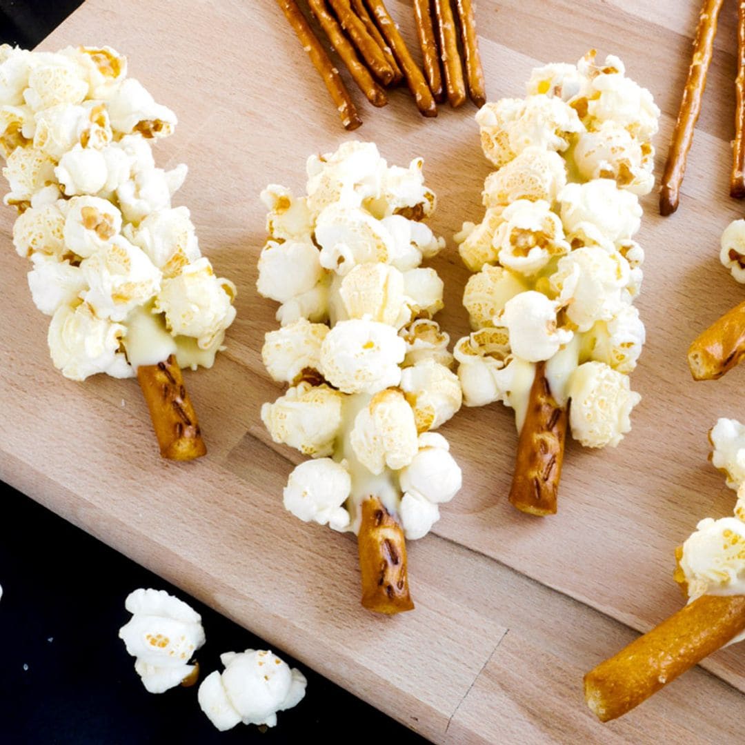 'Arbolitos' de palomitas con chocolate