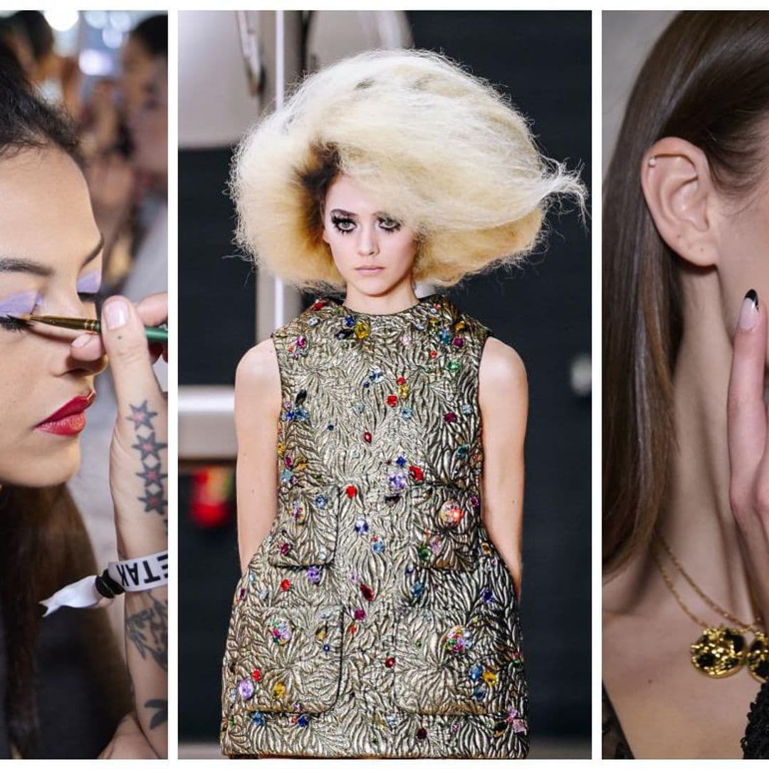 Maquillaje de los 60s y peinados voluminosos durante la Semana de la Moda en Nueva York