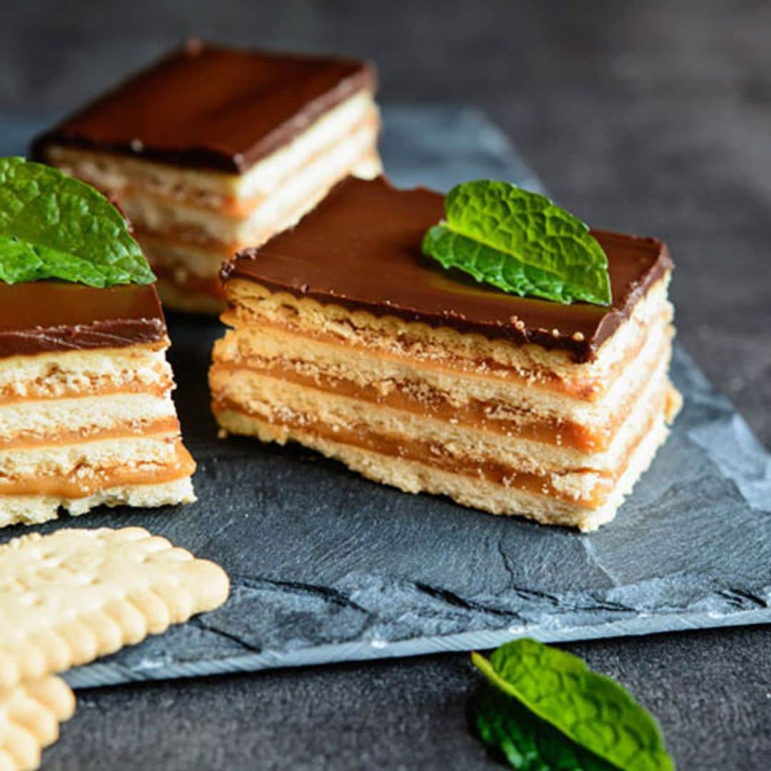 Tarta de galletas con chocolate y 'toffee'