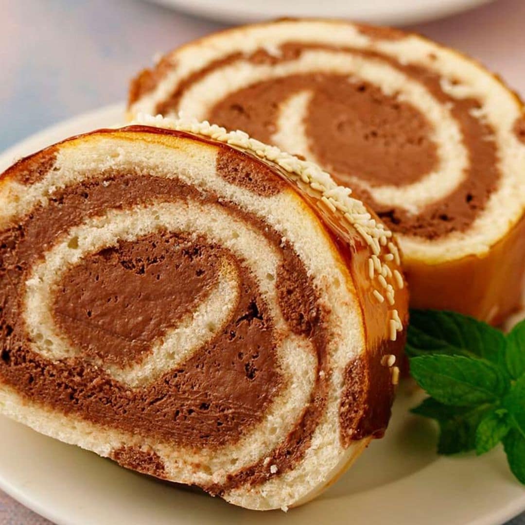 Brazo gitano relleno de trufa de chocolate