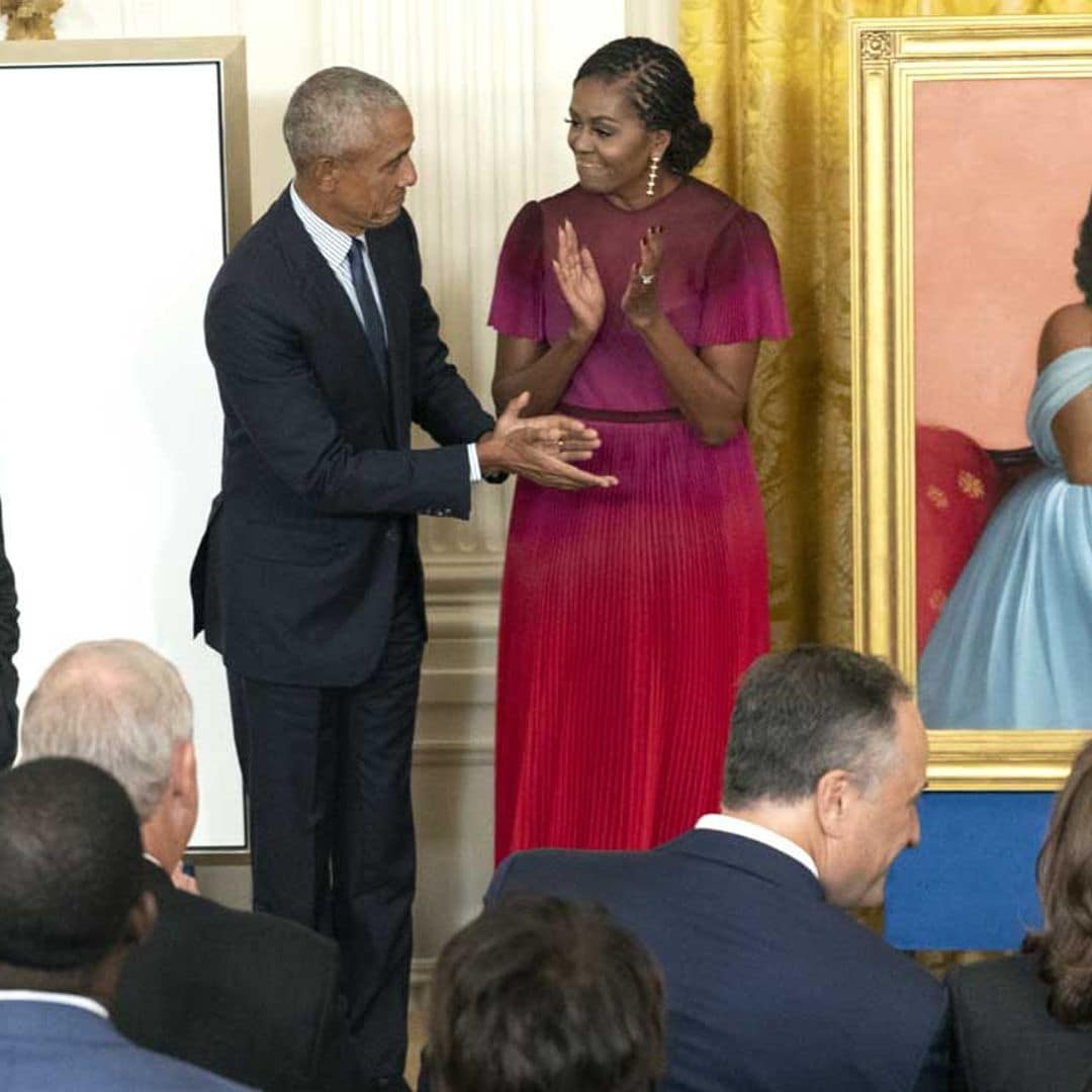 El fugaz regreso de Barack y Michelle Obama a la Casa Blanca