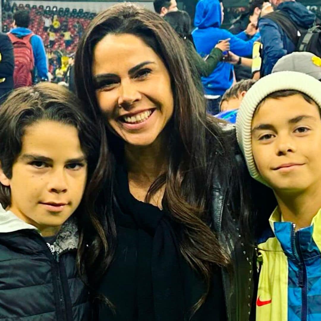 Paola Rojas y la especial noche de futbol junto a sus hijos