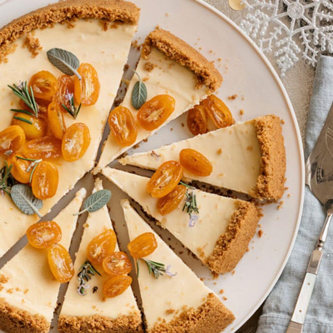 Cheesecake de kumquat sobre base especiada