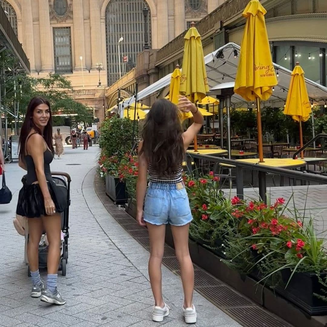 Elena Tablada, de vacaciones con sus hijas en Nueva York, agosto de 2024