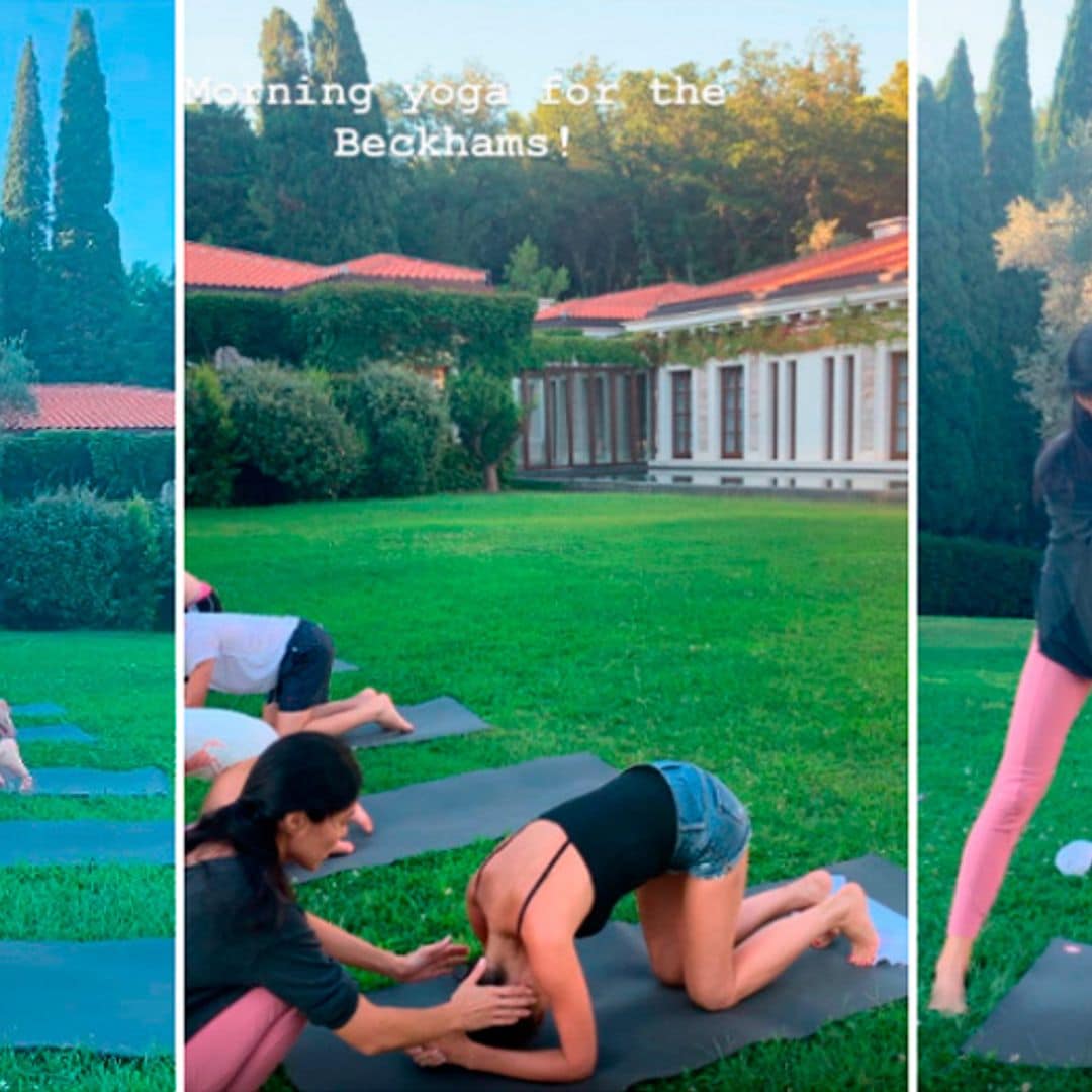 Los Beckham practican yoga en familia durante sus vacaciones por Italia, ¡tienes que verlo!