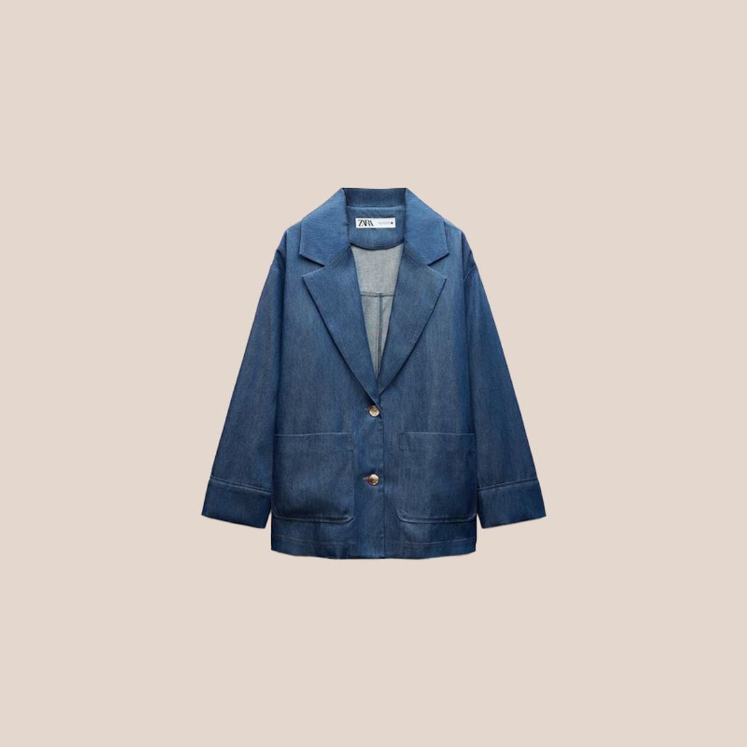 Blazer oversize efecto denim 