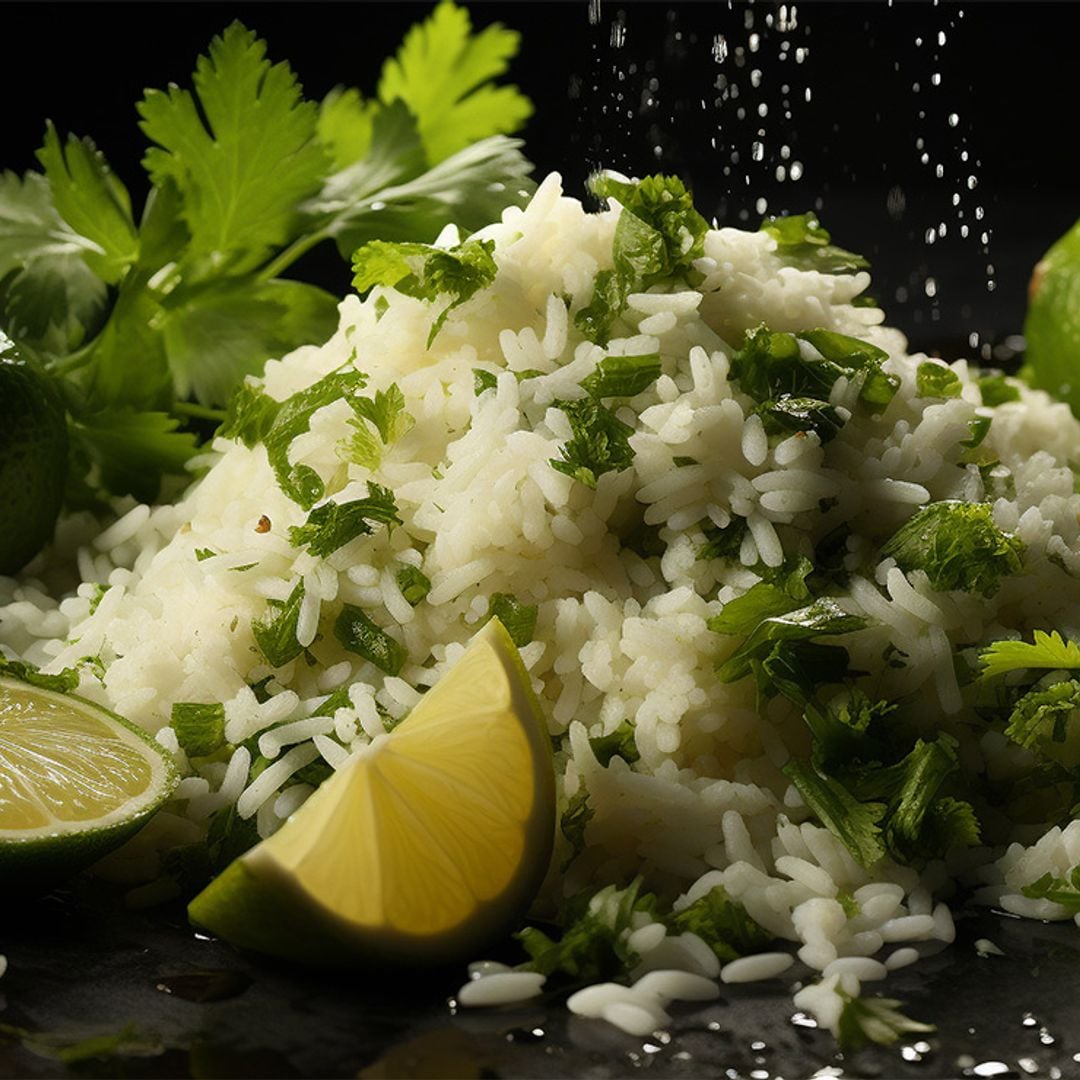 Arroz con cilantro, lima y limón