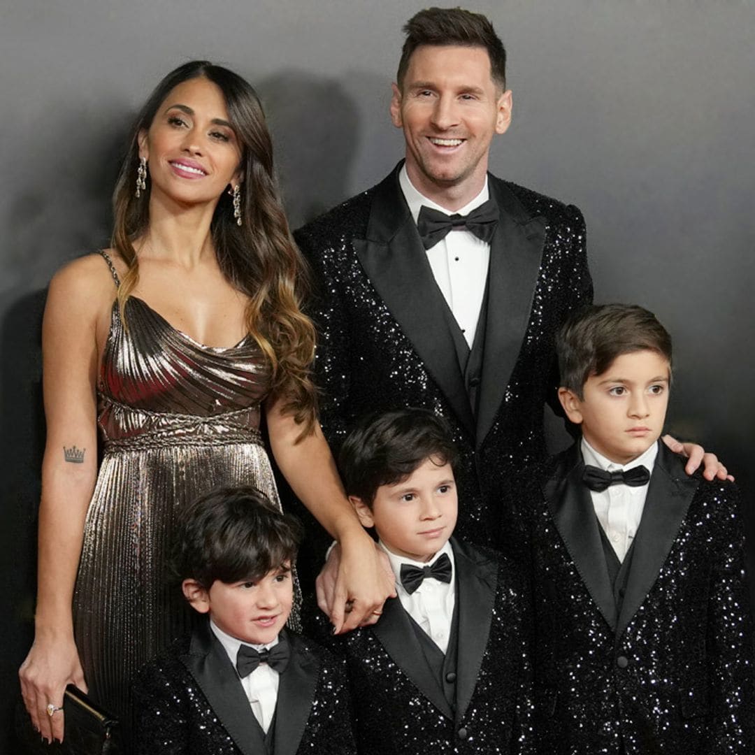 El inusual posado navideño de Leo Messi y Antonela Roccuzzo con sus tres hijos