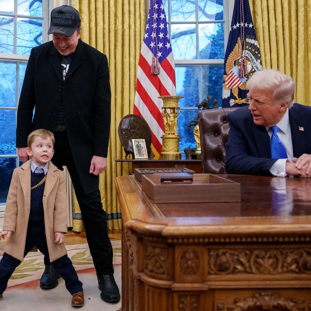 Las imágenes virales de Elon Musk con su hijo pequeño en la Casa Blanca y la reacción de Trump