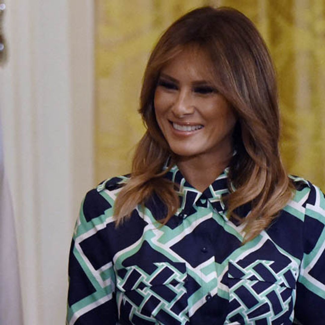 Melania Trump y su homenaje irlandés con un inesperado vestido estampado