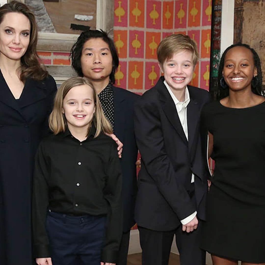 Angelina Jolie presume a sus hijos y lo mucho que han cambiado con los años