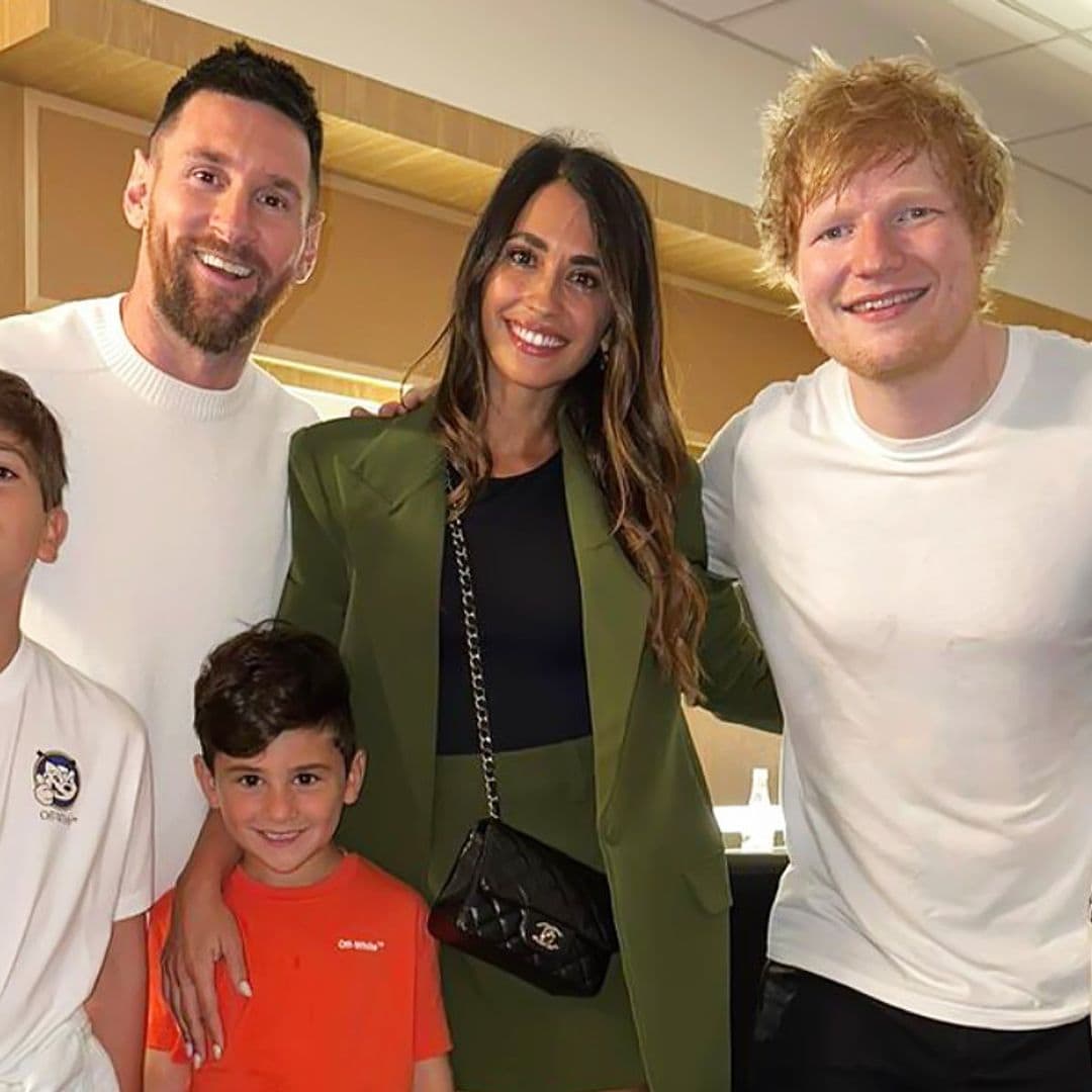 Los hijos de Leo Messi y Antonela Roccuzzo, los fans más simpáticos de Ed Sheeran cantando en su concierto