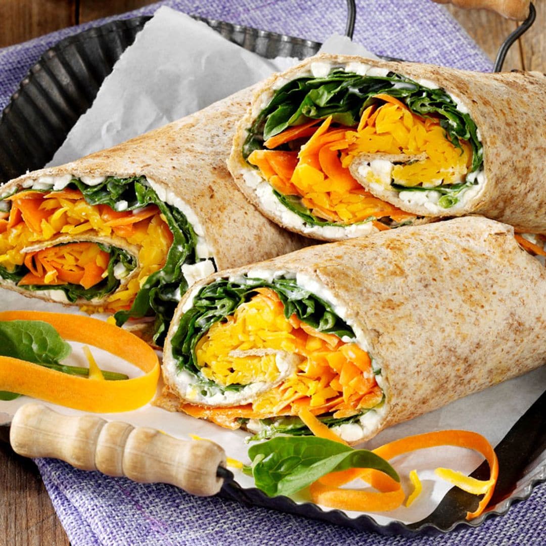 'Wraps' de verduras con mango y queso