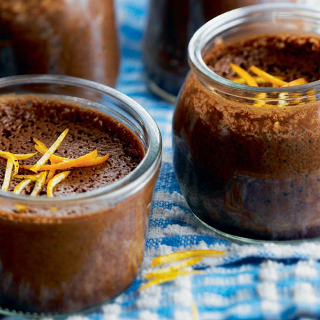 'Mousse' de chocolate con naranja confitada