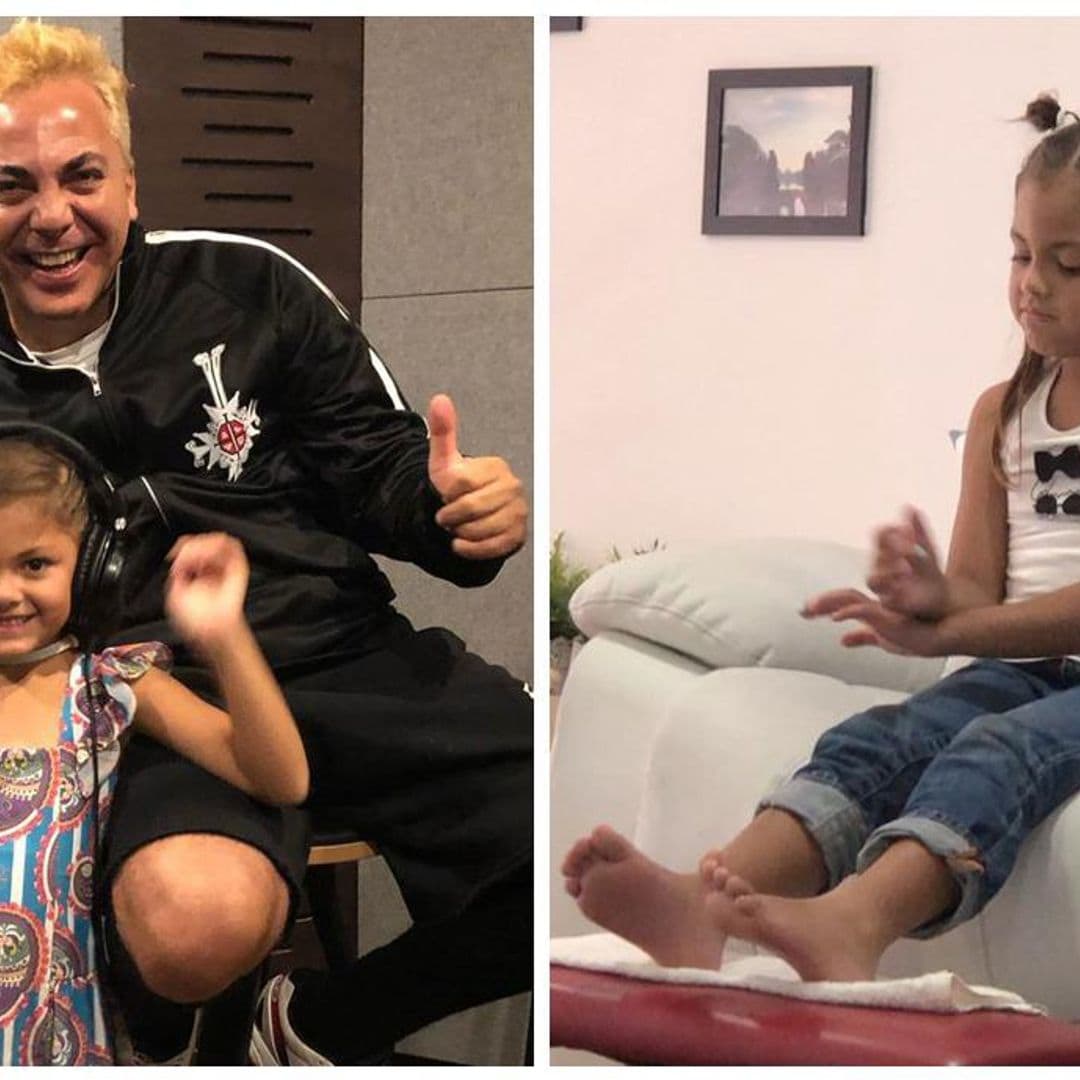 Rafaela, la hija de Cristian Castro, es lo más adorable en el salón de belleza con su manicura