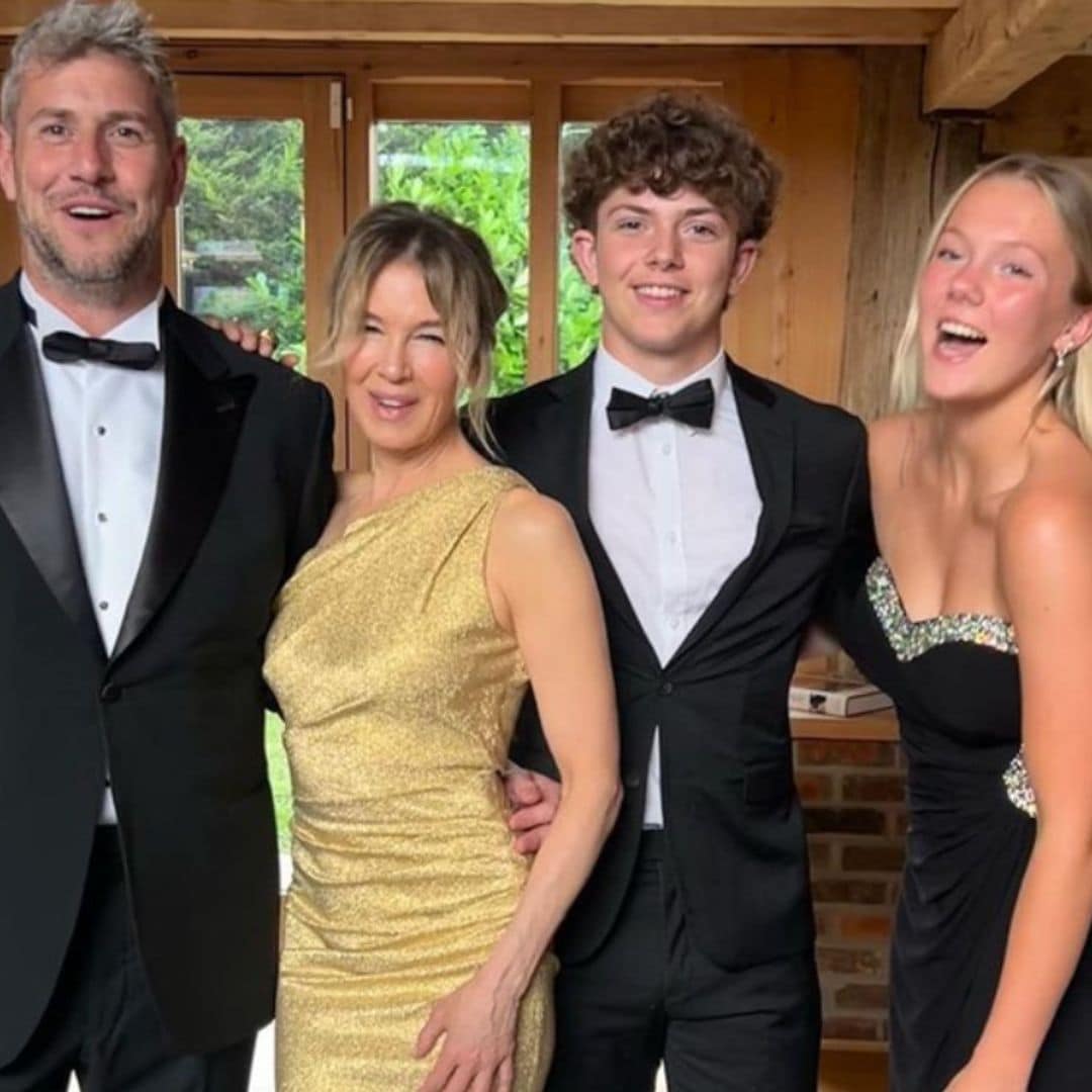 La imagen más familiar de Renée Zellweger con su novio y los hijos adolescentes del presentador