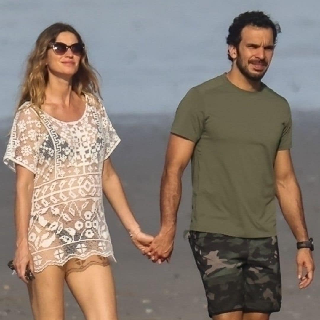 Junto a Joaquim Valente, Gisele Bündchen presume su pancita de embarazo en la playa