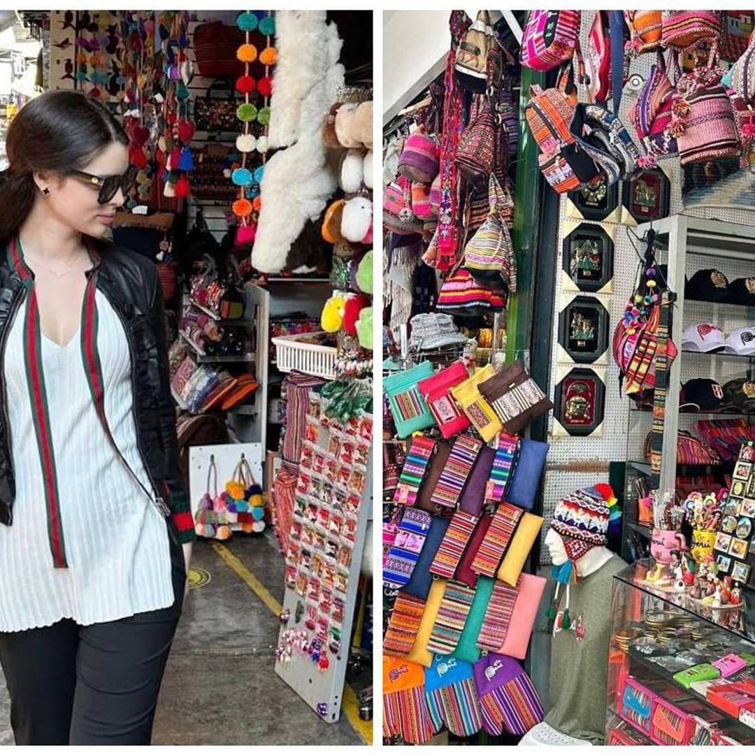 Nadia Ferreira queda fascinada al recorrer un mercado de artesanías en Perú