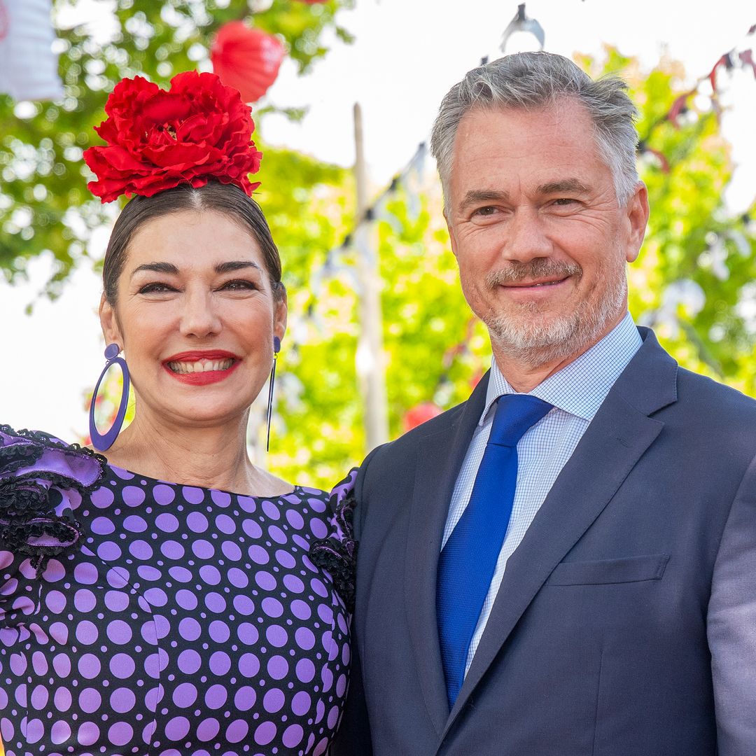 Former miss Raquel Revuelta and Luis Garcia during Sevilla Fair in Sevilla 03 May 2022