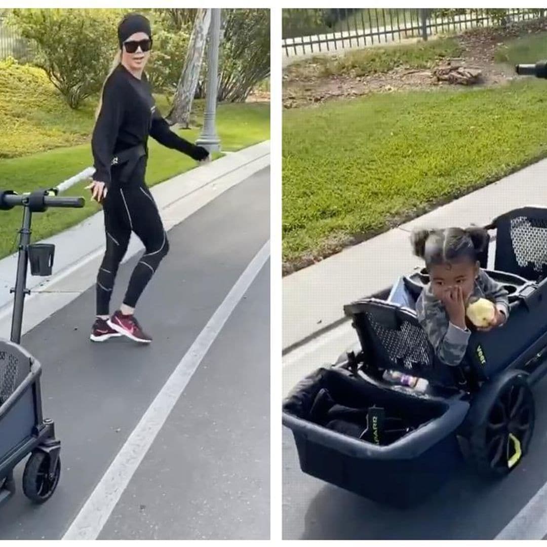 Khloé Kardashian se ejercita con ayuda de su hija True, ¡tienes qué verlo!