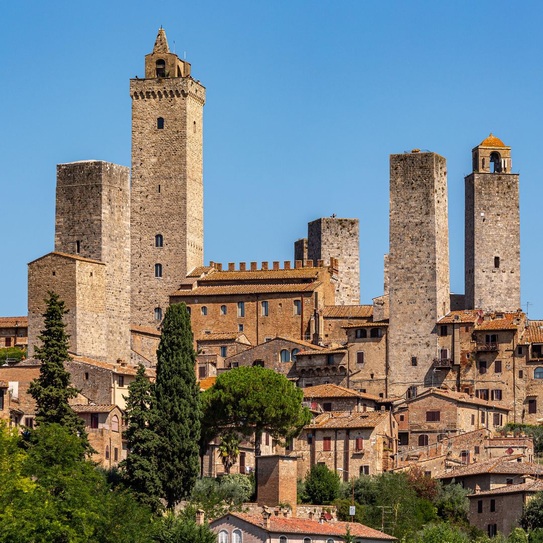 Torres del pueblo medieval de San Gimignano, Toscana, Italia