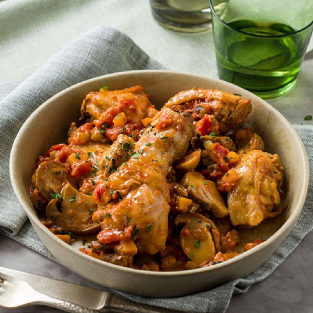 Pollo guisado a la italiana