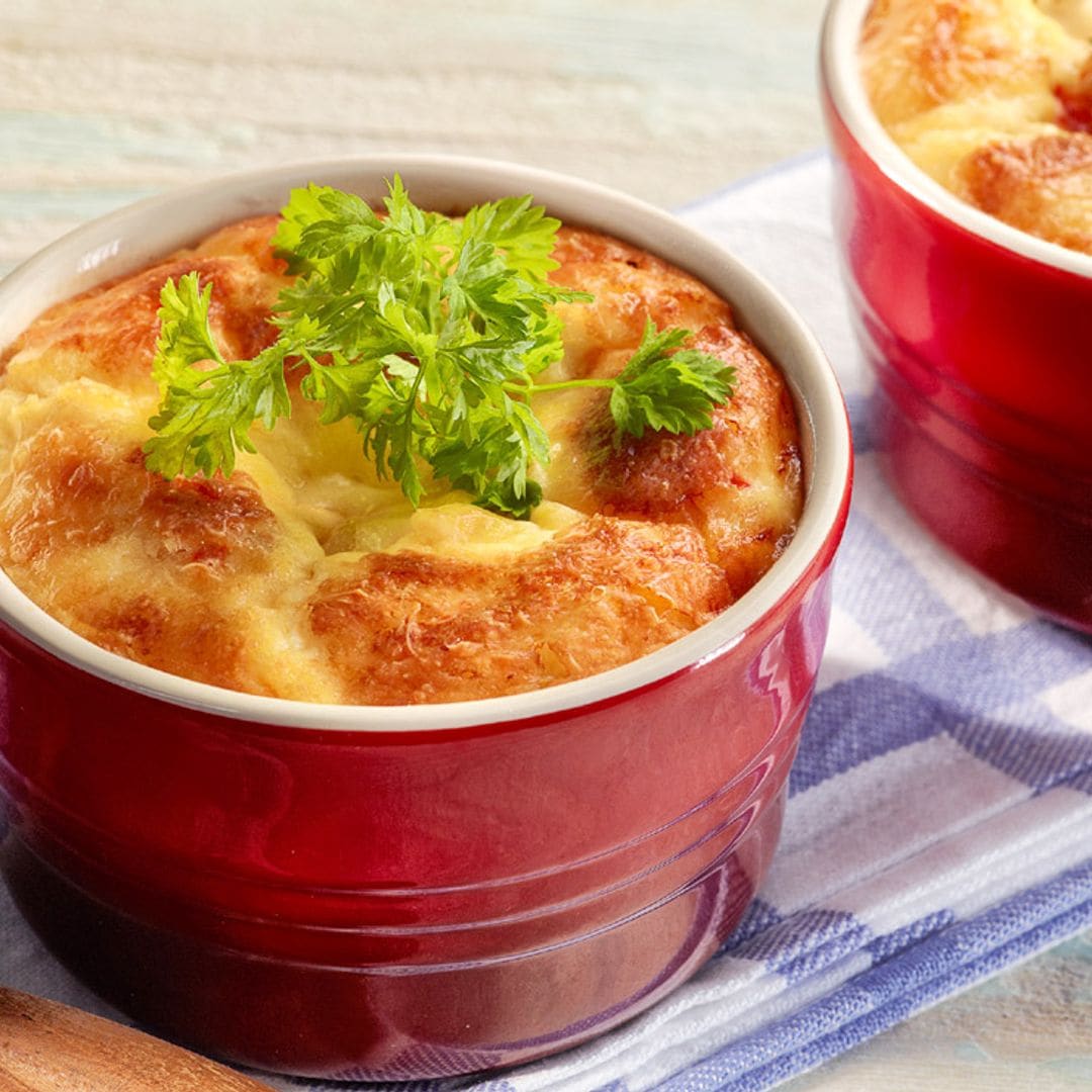 Pastel de patatas y gambas