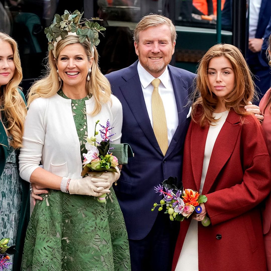 La felicidad de Guillermo y Máxima de Países Bajos celebrando el Día del Rey junto a sus tres hijas