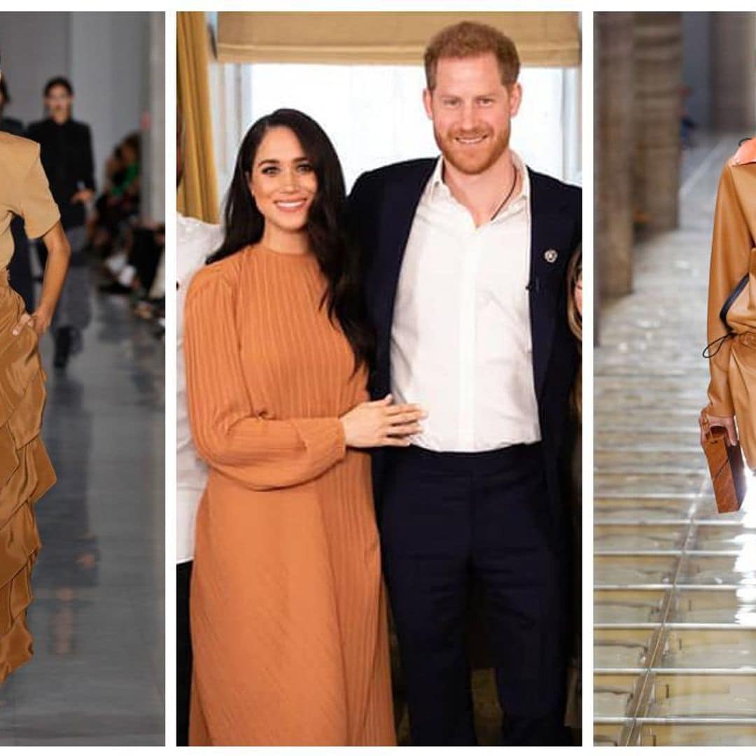 meghan markle sigue las tendencias con sus outfits en color toffee