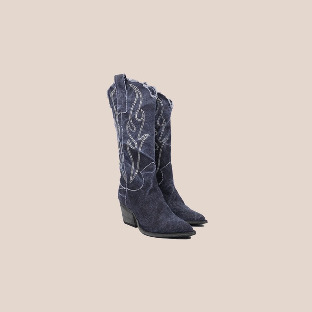 botas cowboy denim oscuro