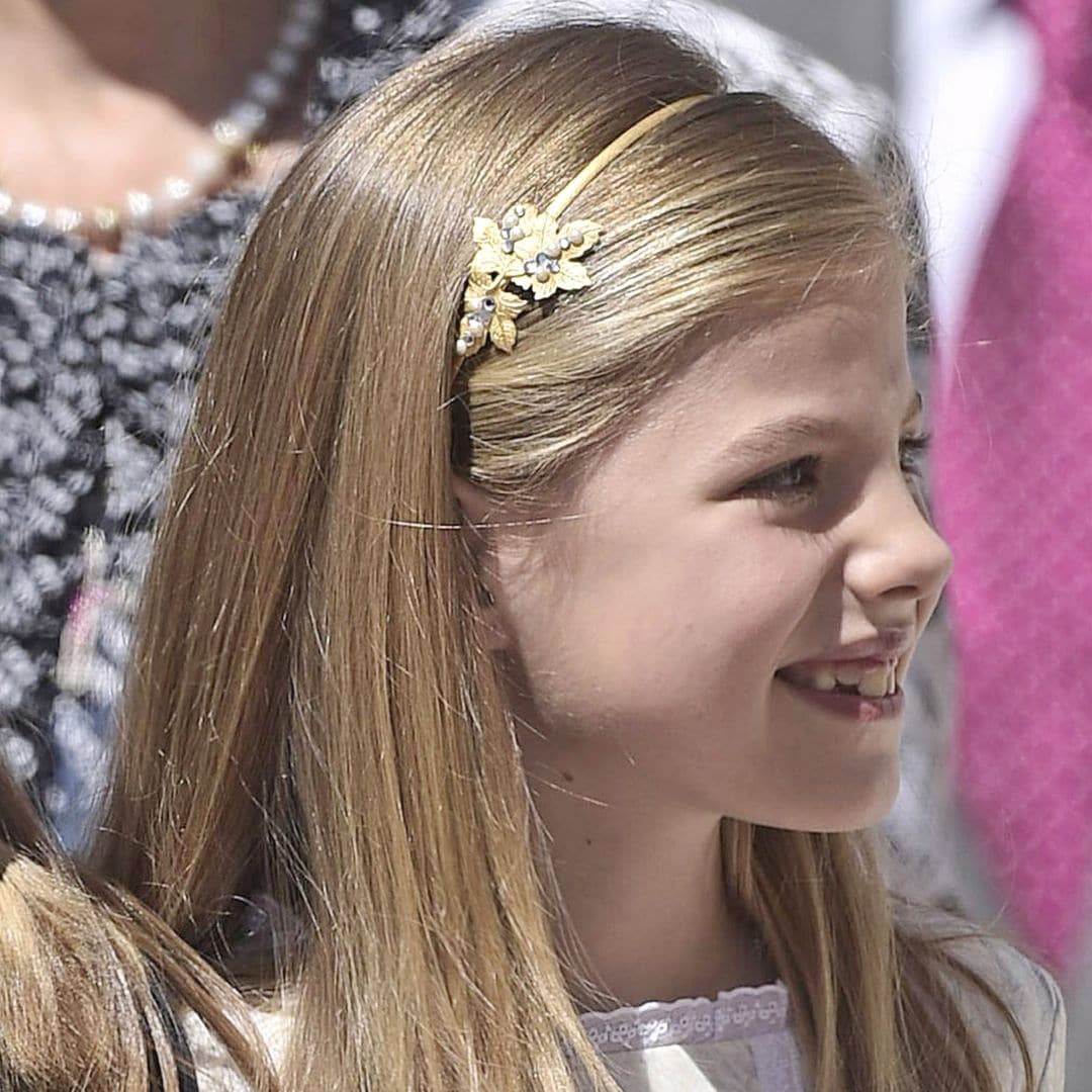 Princesses Sofia and Leonor of Borbon during her First Holy Communion in Madrid on Wednesday 20th May 2015