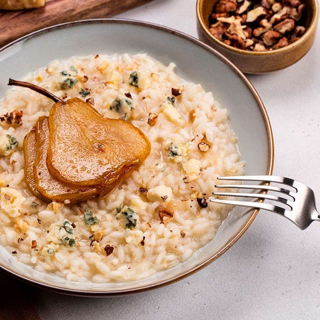 'Risotto' con queso La Peral, pera y frutos secos