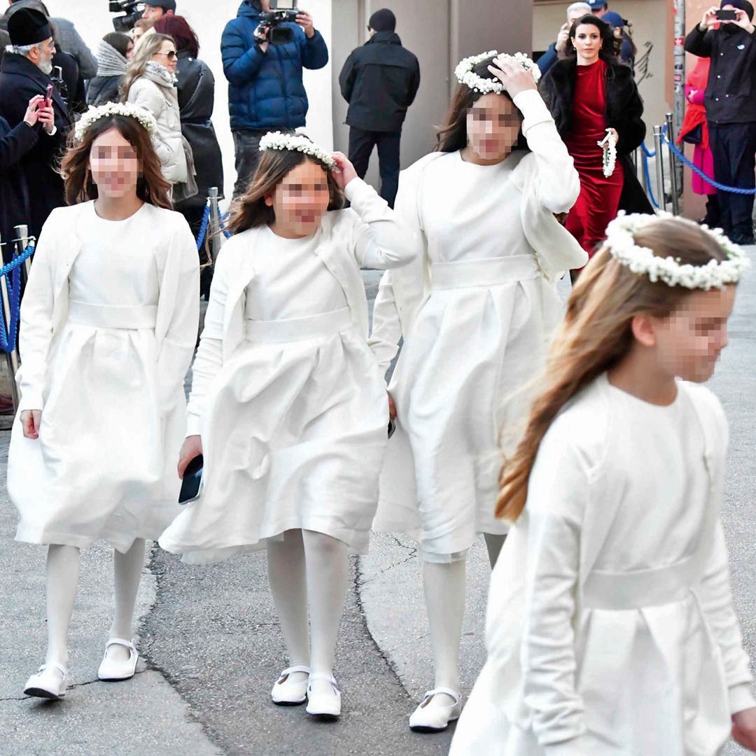 Las damitas de honor en la boda de Nicolás de Grecia