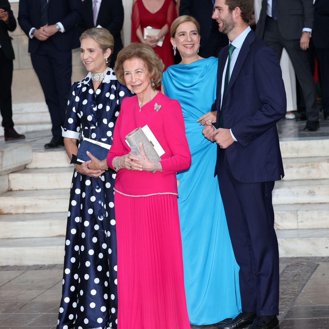 Queen Sofia at her niece Theodora's wedding