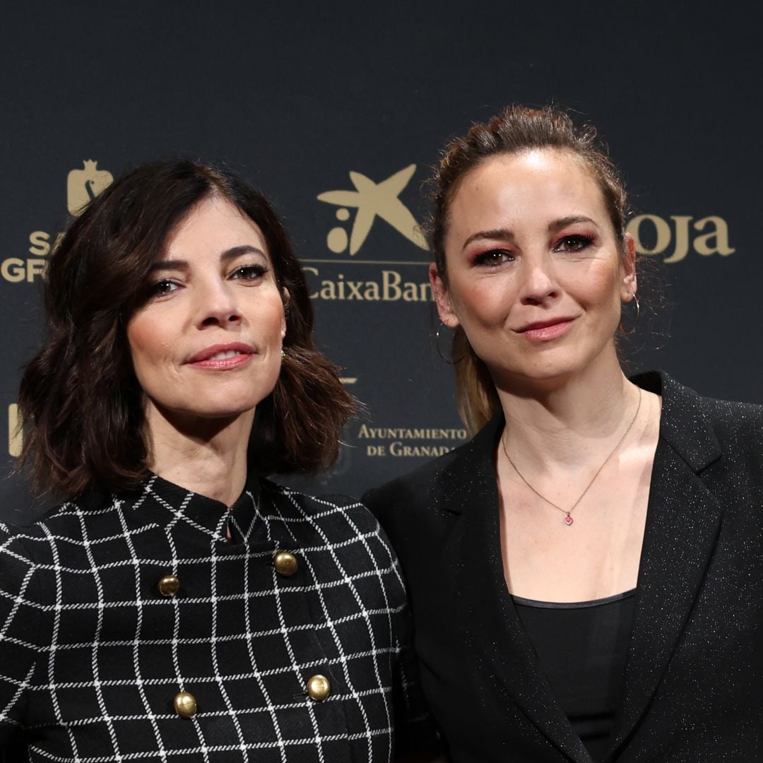 La actrices Maribel Verdú y Leonor Watling durante la presentación de la gala de los Goya 2025