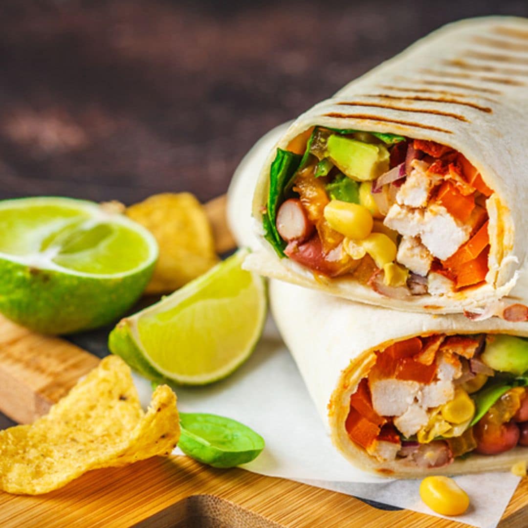 Burritos de pollo y vegetales