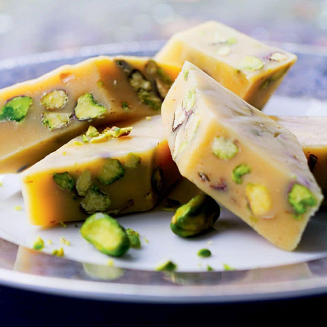 'Barfi' de pistachos y almendras