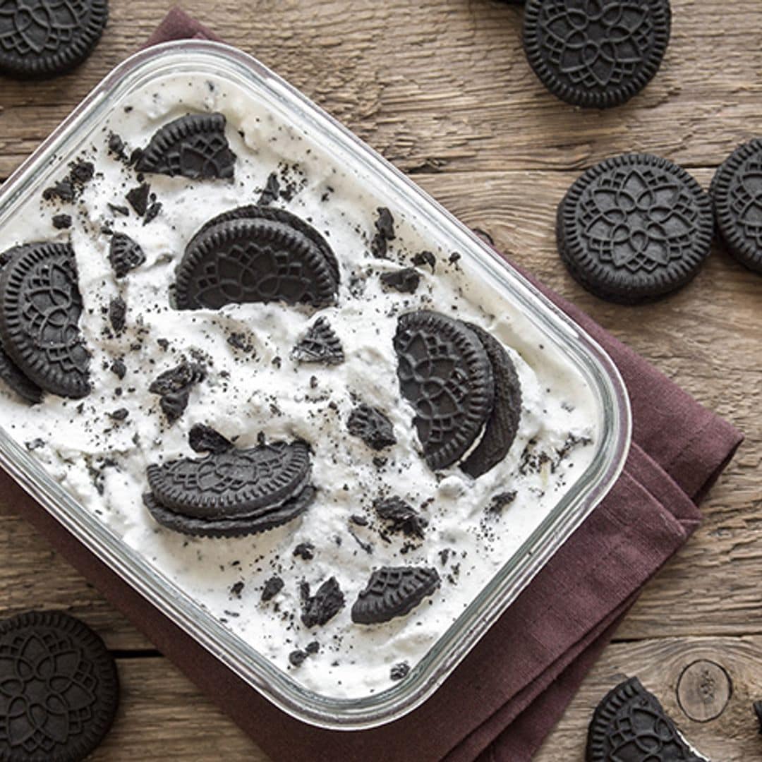 Helado casero de galletas Oreo