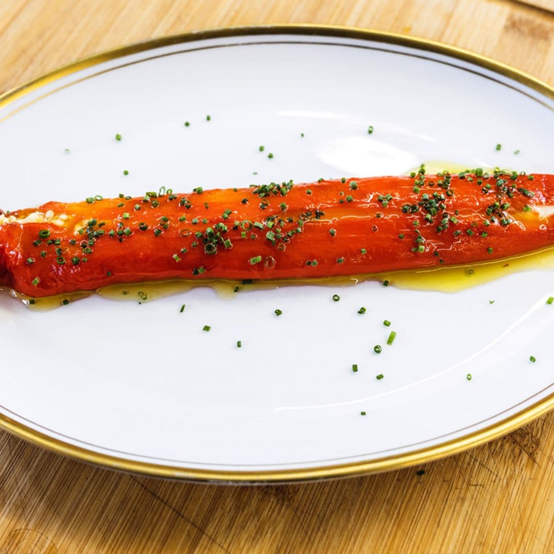 Pimientos rojos rellenos de bacalao