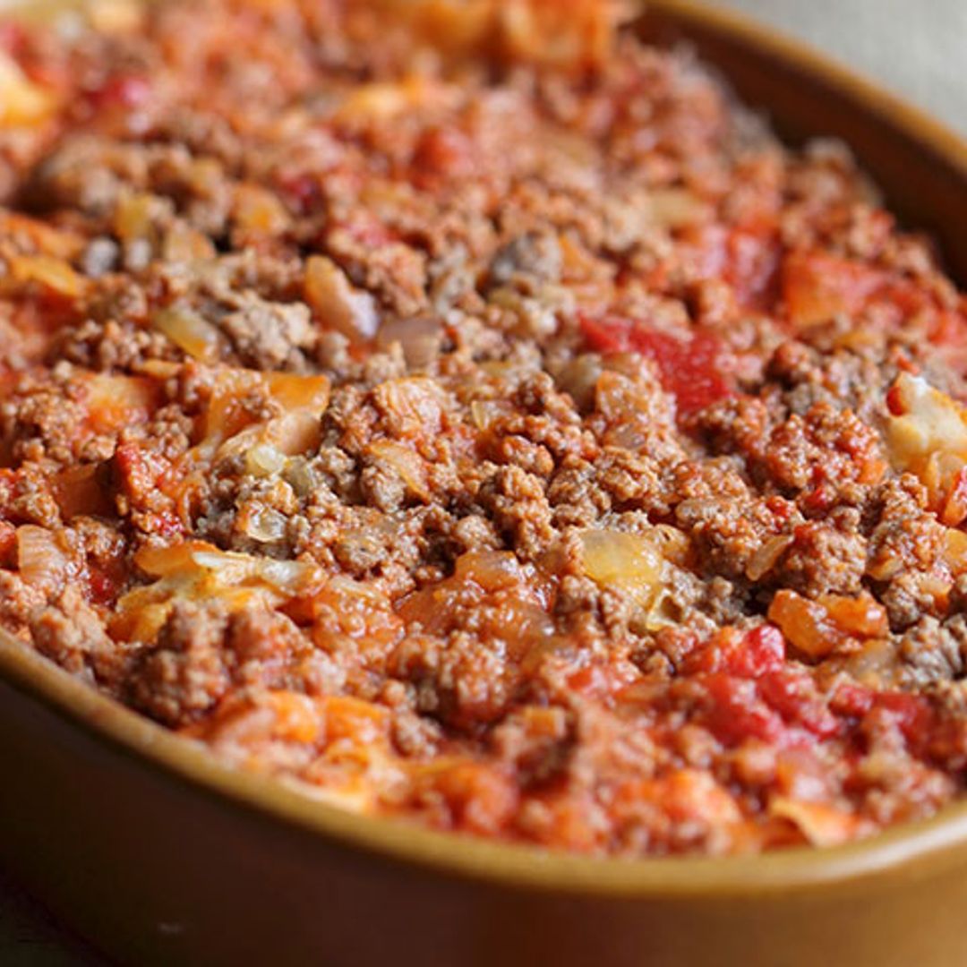 Pastel de carne de pollo y cerdo