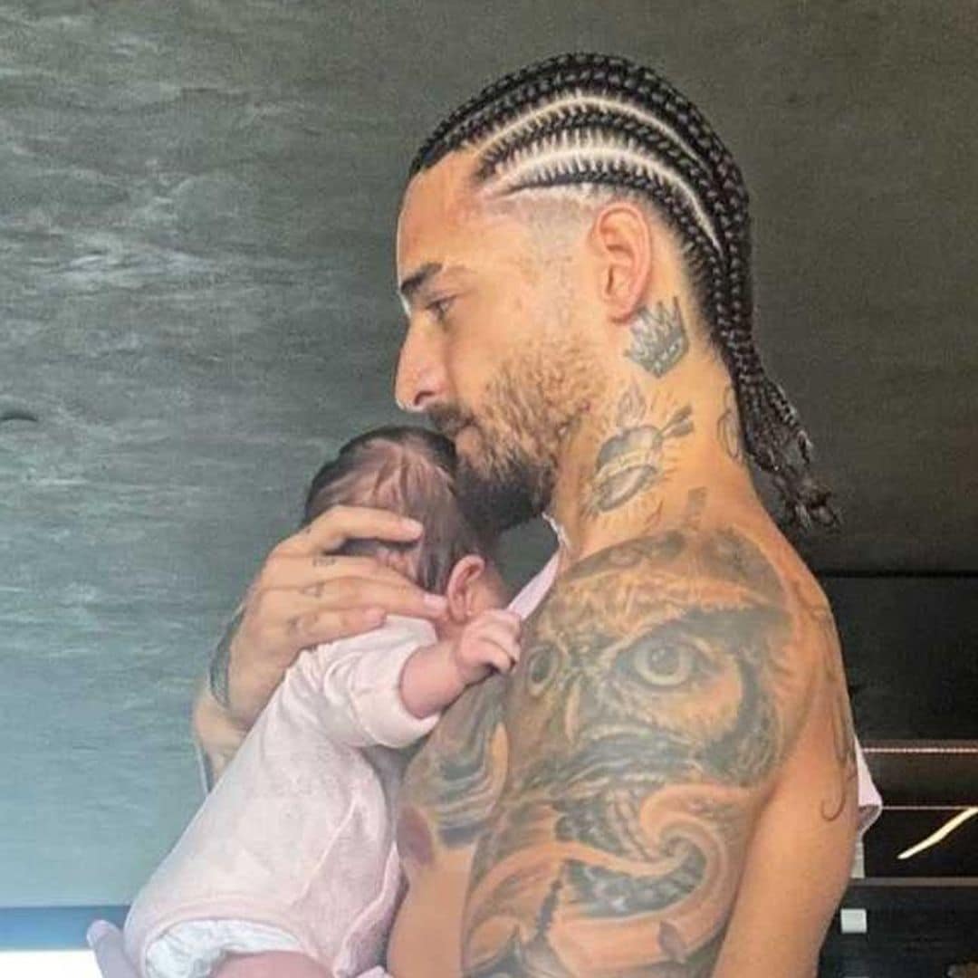 Maluma tiene a la más tierna compañera de entrenamiento: su hija Paris