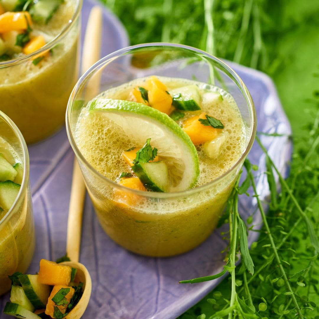 Gazpacho con pepino y mango