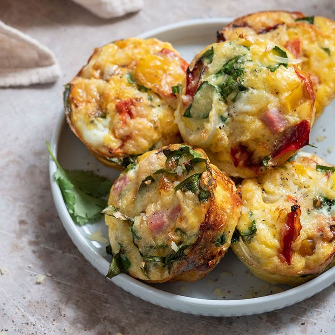 Muffins de jamón, queso y verduras ¡insuperables!