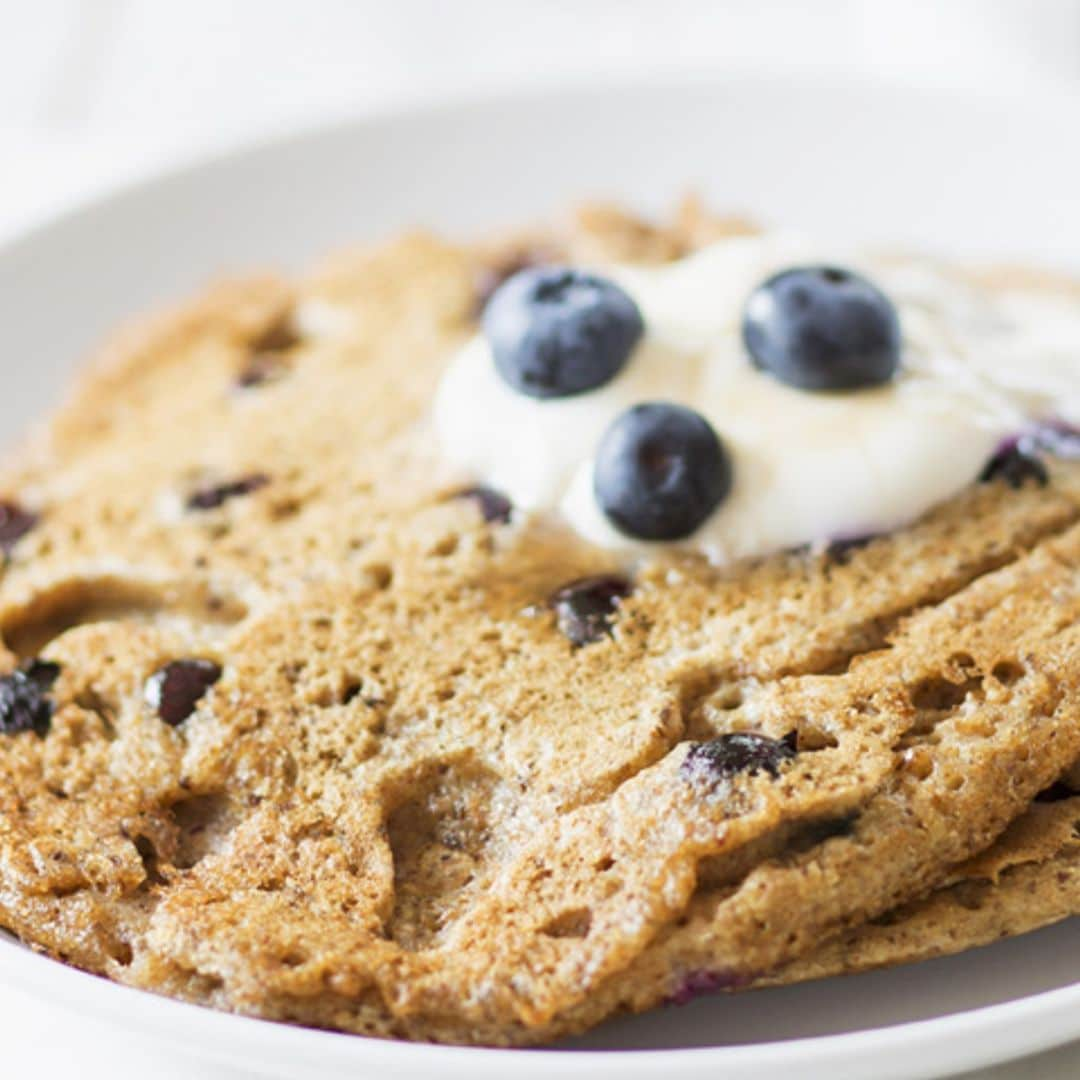 Tortitas veganas de arándanos y yogur de soja