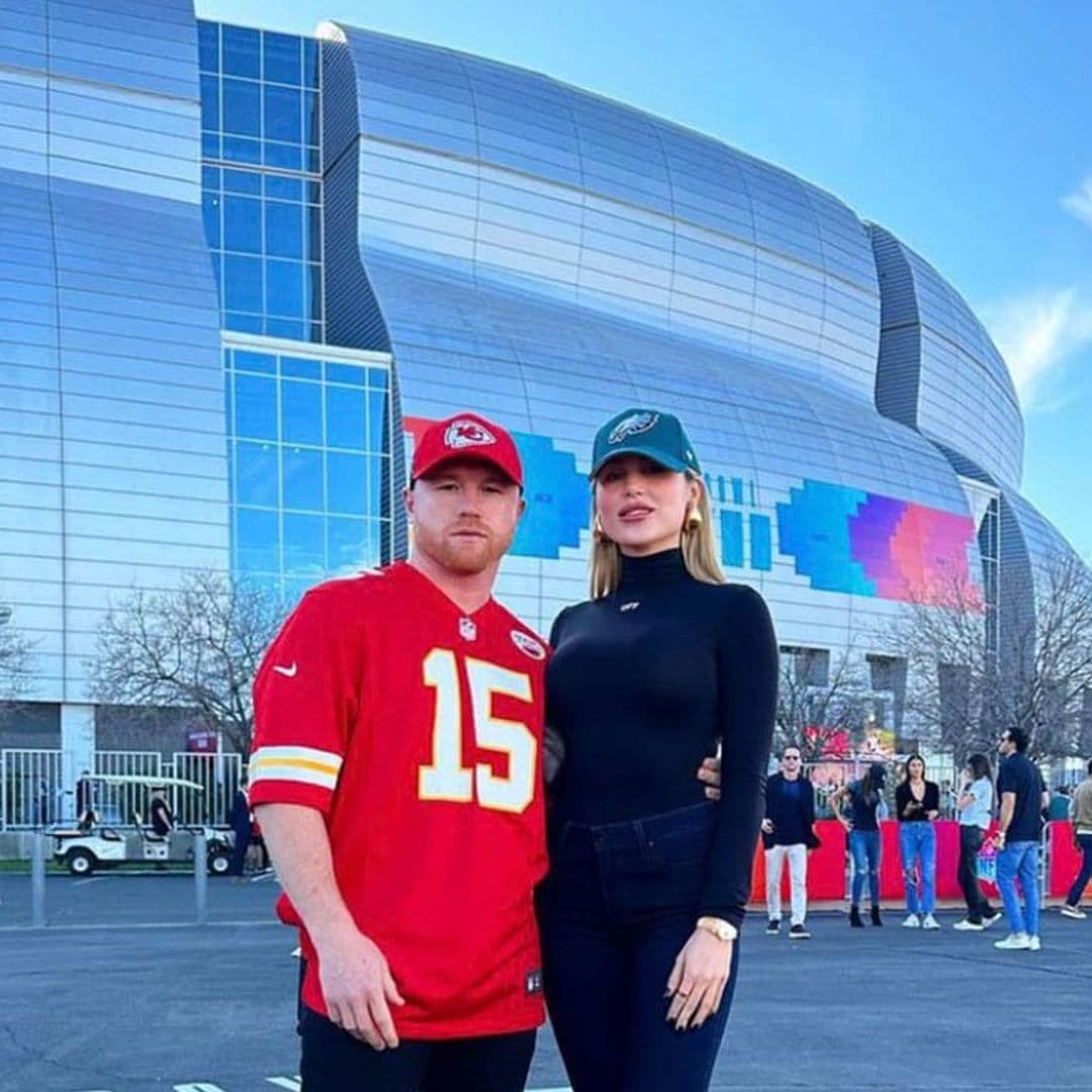 El Canelo y su esposa, Fernanda Gómez, disfrutan de una romántica cita en el Super Bowl