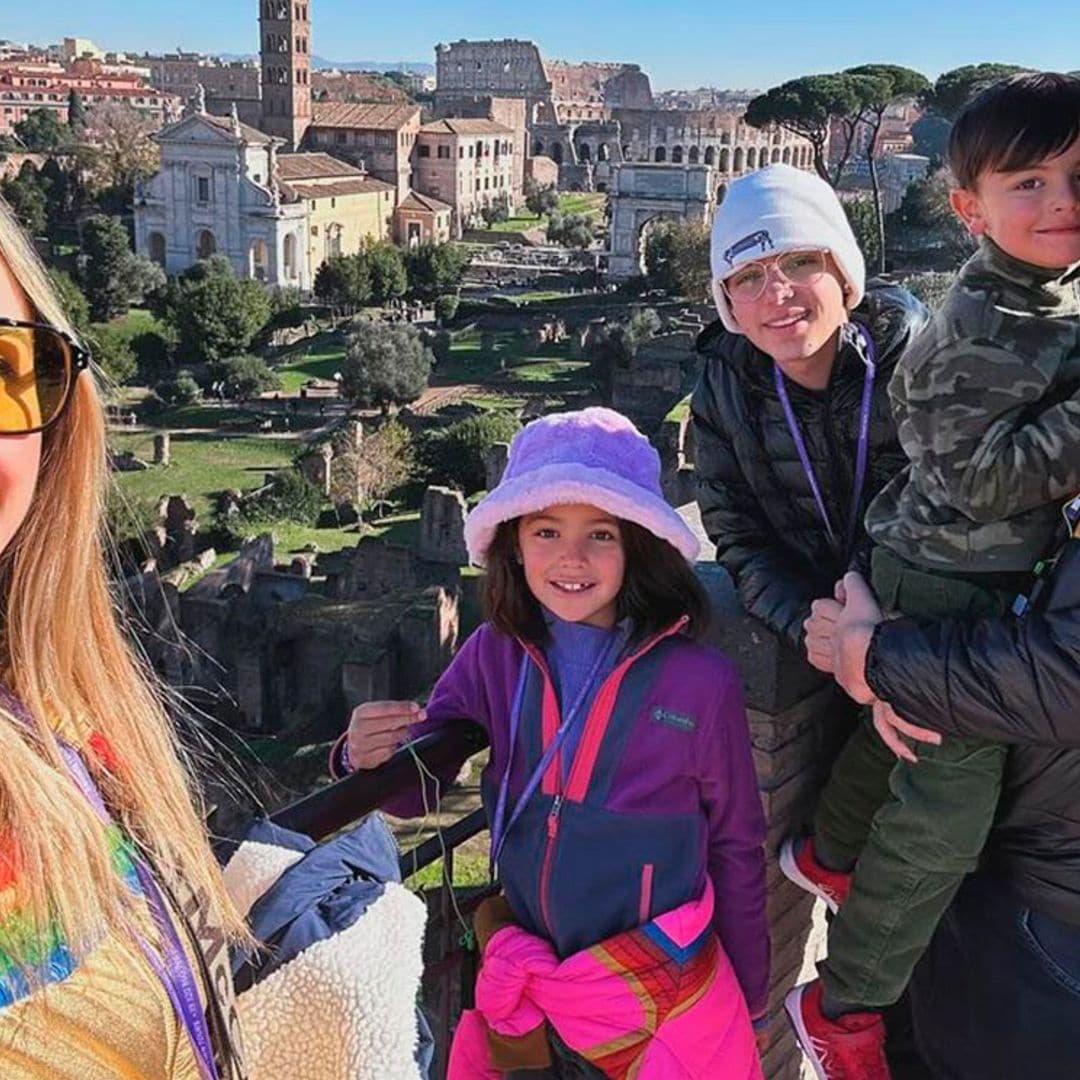 Desde Italia, Pato Borghetti y Odalys Ramírez disfrutan de una divertida travesía junto a sus hijos