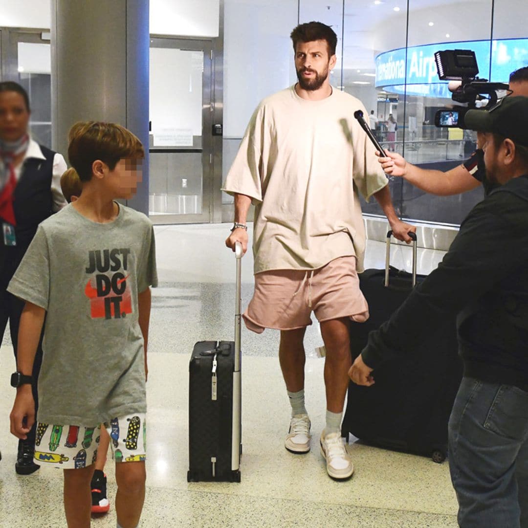 Piqué llega a Miami con sus hijos y se confirma que no estarán en la boda de su tío