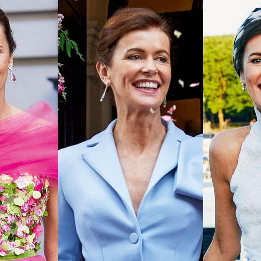 Fucsia, azul y blanco: los tres vestidos de Nuria March, la novia más original y sofisticada